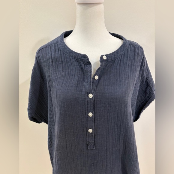 Quince 100% Organic Cotton Gauze Roll Sleeve Shirt L - Picture 4 of 12